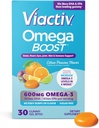 Viactiv Omega 3 Fish Oil Gummies. EPA DHA tillæg for hjerte sundhed og hjerne sundhed, 30 Sukker gratis gummy vitaminer, 1pc Servering