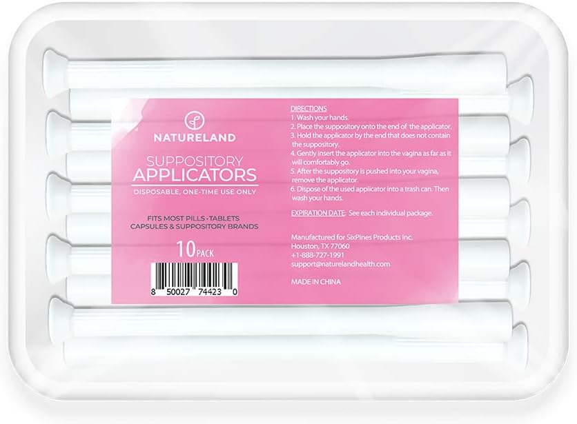 Naturområde [10 Pack] Vaginal Suppository Applikatorer for kvinder, Soft Tip Hjælpeværktøj til piller, og pH Balance Tablet supppositorier, individuelt indpakket (Store tip applikatorer)