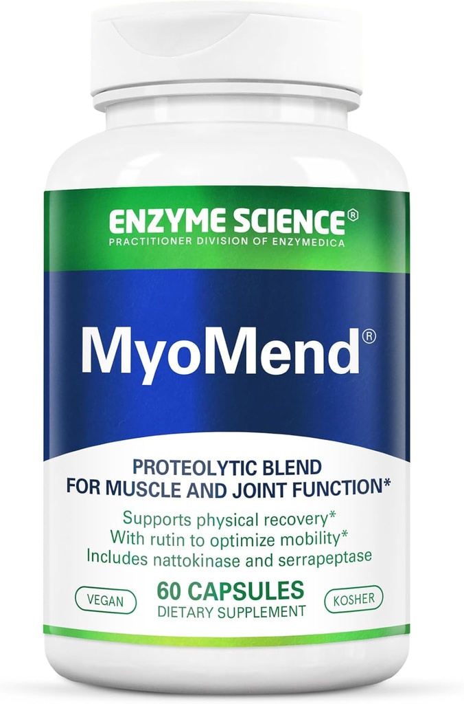 Enzyme Science Myomend, 60 Capsules – Muscle & Joint Support – Formulated with Bromelain and Rutin – Enzyme Health Supplement – Vegan and Kosher