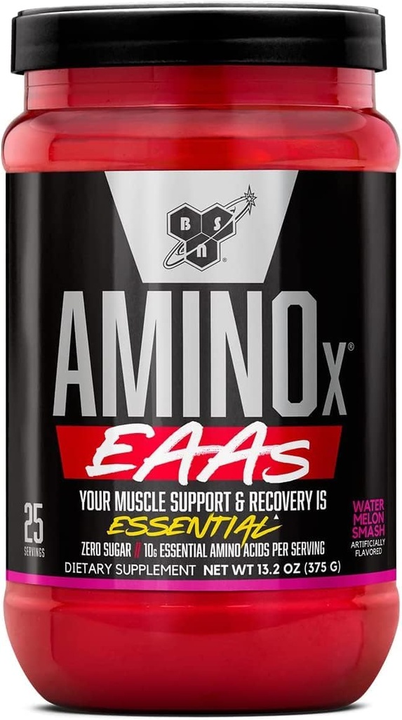 BSN Amino X EAA, Muscle Recovery & Endurance, 10g essentielle aminosyrer, 5g BCAA, Zero Sugar, Koffein Free, Watermelon Splash, 13.2oz, 25 Servere
