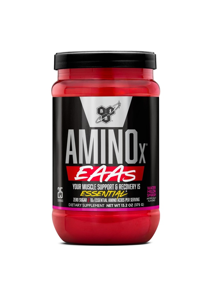BSN Amino X EAA, Muscle Recovery & Endurance, 10g essentielle aminosyrer, 5g BCAA, Zero Sugar, Koffein Free, Watermelon Splash, 13.2oz, 25 Servere