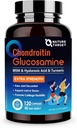 NATUR TARGET Glucosamine Chondroitin MSM, Joint Support, Shellfish Free, Gurkemeje Boswellia, Hyaluronsyre, Collagen, Calium for Cartiage and Bone Health, 120 Kapsler, 40 Servere