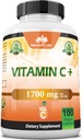 NaturaLife Labs Vitamin C with Vitamin D3, Zinc, Elderberry & Ginger Root – 1,700 mg per Serving – 100 Capsules, Vegan, Non-GMO, Gluten Free