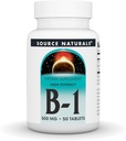 Source Naturals Vitamin B-1 Thiamin 500mg - High Potency, 500mg - 50 tabletter