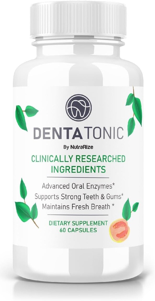 Denta Tonic Tænder og Gum Support, Denta Tonic Pills til at omdanne din orale pleje Rutine med naturlige tandlægebehandling support, Dentazonic tabletter Advanced Oral Formel (60 kapsler)