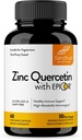 Sandhu 's Zink Quercetin med EpiCor 60 Vegetariske Kapsler - Glutenfri Zink supplement - Høj potens immunforsvar