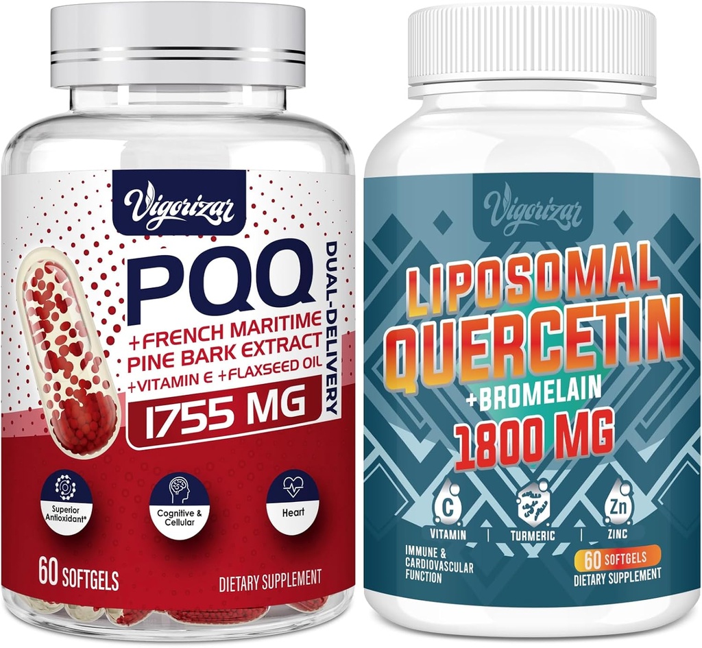 Birspy Vigorizar French Maritime Pine Bark Extract med Dual- Delivery + 1600 MG Liposomal Quercetin Phytosome