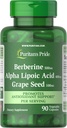 Puritan 's Pride Berberine, Alpha Lipoic Acid & Grape Seed, fremmer Antioxidant Support, 90 Vegetabilske kapsler