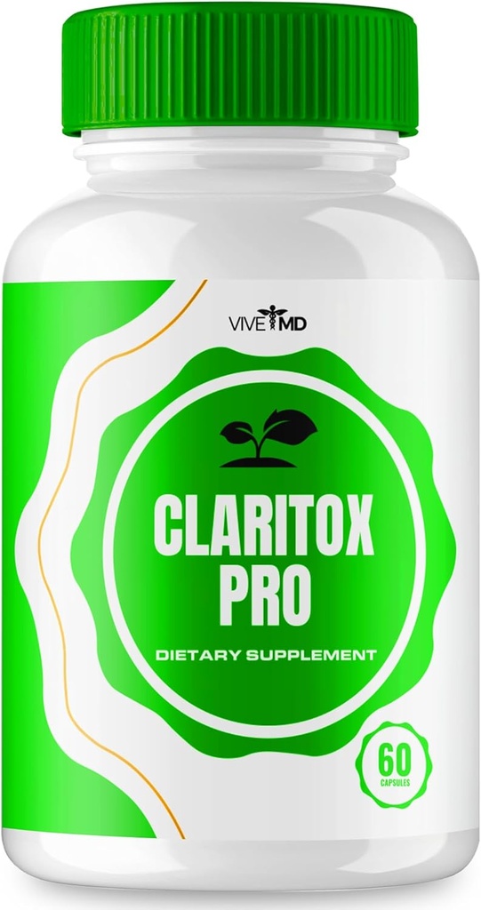 VIVE MD Claritox Pro til Vertigo Kapsler, Claritox Pro til Vertigo Anmeldelser, ClaritoxPro til Vertigo Support Supplement, Maksimal styrke Nootrop Kosttilskud (60 Kapsler)