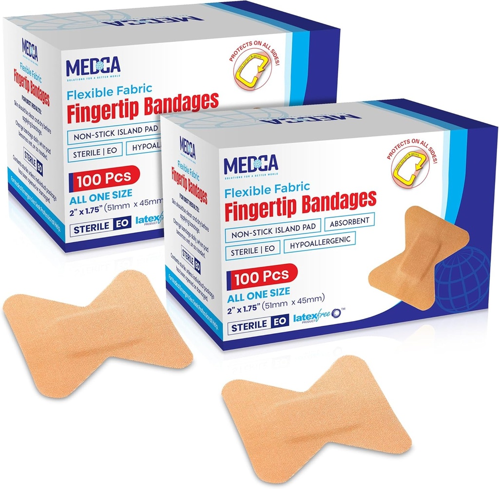 Flex Stof Adhesive Bandages - Finger- Tip Bandages til Finger Care og til at beskytte sår mod infektion - (200 Greve)