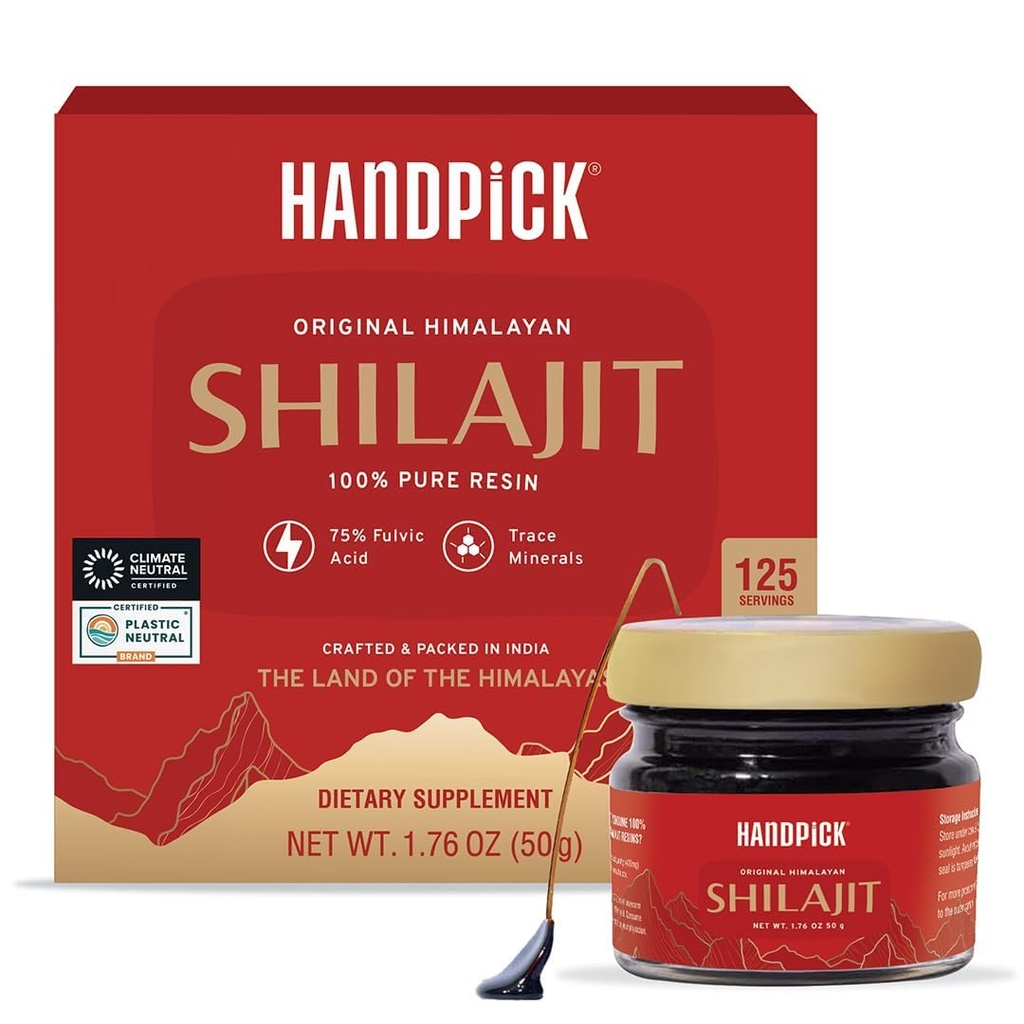 Pure Himalayan Shilajit Resin pakket i resealable Ziplock Pouch