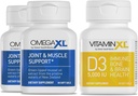 OmegaXL Joint Support - Natural Muscle / immun Support, 60 Softgels (2 Pack) & VitaminXL D3 High Potency Daily Vitamin D 5000 IE 125mcg Supplement (30 Softgels)