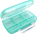 EZY DOSE Moisture- Proof Pill Case, Medicine Planner, Vitamin Organizer Box, Travel- Friendly, Latch- Lukning for at sikre indhold, 8 Individuelle Compartments of Multiple Sizes med Tight Seal, Stor, Grøn