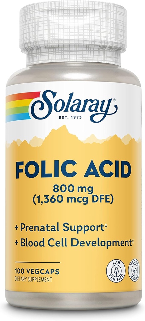SOLARAY folinsyre kapsler, 1360mcg