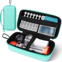 Astma Inhaler Case, Portable Nebulizer Organizer, Rejse- Klar med Mesh Pocket, Double Zippers, Silicone Handle, Børn og voksne, Stilfuld Grøn