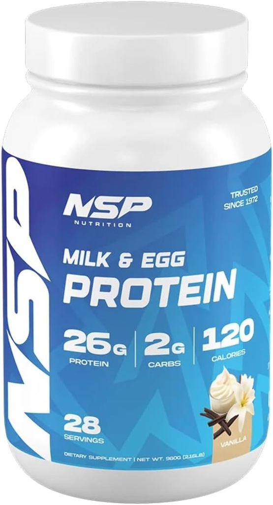 Milk & Egg Protein Powder | 26g Protein | 28 Servings | Perfect for Sensitive stomachs | no Bloating | Build Muscle | Protein for Sensitive stomachs French Vanilla
