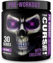 JNX SPORTER Forbandelsen! Pre Workout pulver til mænd og kvinder, Koffein, Beta- Alanine, Creatin, L- Citrullin, 30 Servering, Dark Grape Flavor - Boost Energy, Styrke og fokus