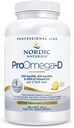 Nordic Naturals ProOmega- D, Lemon Flavor - 180 Soft Gels - 1280 mg Omega-3 + 1000 IE D3 - højpotens Fish Oil - EPA & DHA - Brain, Eye, Heart, & immunforsvar - Non-GMO - 90 Servering
