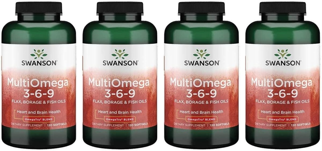 Swanson Multiomega 3-6-9 (Flax Borage Fish) 2400 Milligram 120 Sgels (4 Pack)