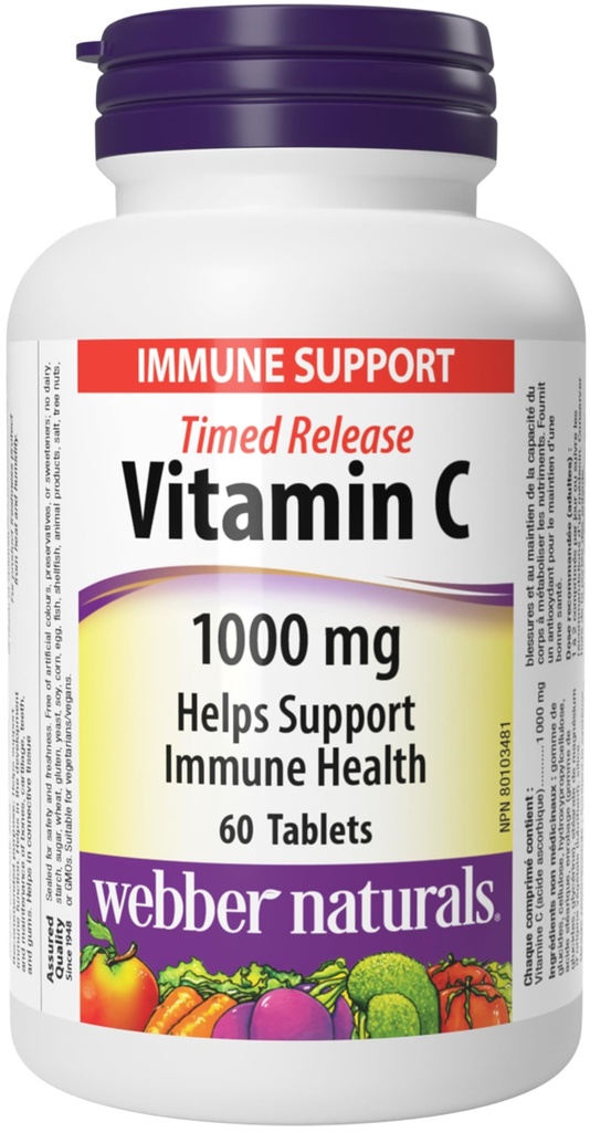 Webber Naturals C-vitamin Timet Release 1000 mg, 60 tabletter