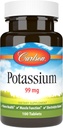 Carlson - Potassium, 99 mg, Promotes Nerve Health & Muscle Function, 100 Tablets
