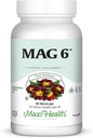 Magnesium B6 Mag 6 Magnesiumglycinat med vitamin B6 Fremme sund knoglemineralisering, Support Nerve & Muskelfunktion, Energimetabolisme - Non- GMO, Vegan, Gluten Free, Kosher 60 Kapsler