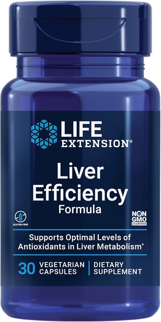 Life Extension Lever Effektivitet Formel, understøtter sund lever funktion på Cellular Level og optimale niveauer af antioxidanter i leveren Metabolisme, Gluten- fri, Non- GMO, Vegetar, 30 kapsler