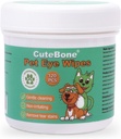 CuteBone Pet Eye-servietter 120 Greve - Tænde og beroligende øjenrenseservietter til hunde og katte, Fjerner snavs, tåre og rester, forebygger øjeninfektioner, naturlige ingredienser, Sikker og nem at bruge