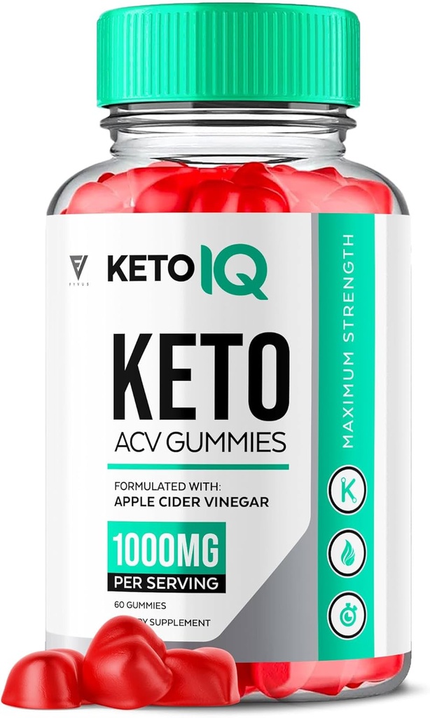 Keto IQ ACV Gummies, Keto IQ Keto ACV Gummies Advanced Weight Loss Vitamin Supplement for Mænd Kvinder, KetoIQ Keto IQ Gummies Apple Cider Vinciture Formel 1000MG Keto + Folinsyre Beet Root (60 Gummies)