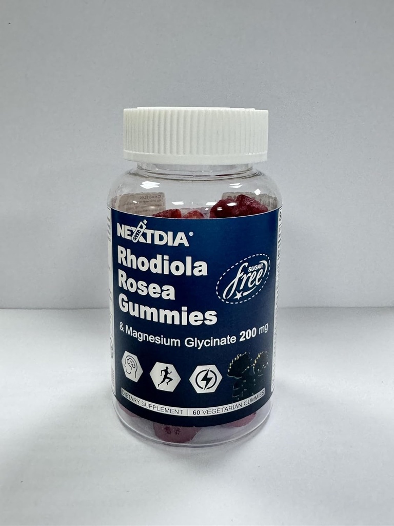Sugar Free Rhodiola Rosea 500 mg Gummies Supplement w / Magnesium, Ashwagandha