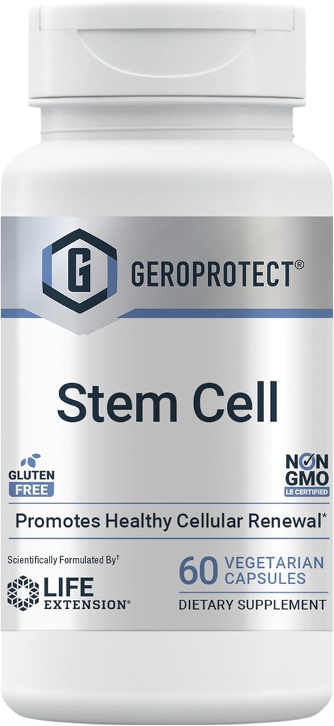 Life Extension GEROSPERT ® Stem Cell, Promoes Sund Cellular Fornyelse, Kocum Extract, Trans- resveratrol, Gluten Free, Non- GMO, Vegetar, 60 Kapsler