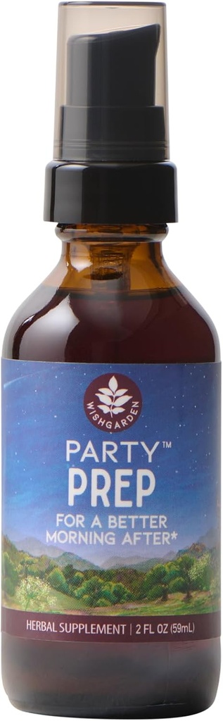 WishGarden Urter Party Prep bedre morgen efter - Plant- baseret urte supplement w / Prickly Pære, Japansk Raisin & Burdock understøtter effektiv alkohol metabolisme, afgiftning & leverfunktion, 2oz