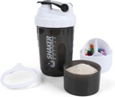 Shaker Flaske - Protein Shaker Cup med lagerområder - Leak- proof workout Ryst flasker med mixer til Glat Mixing- 500ML / 16oz (HVIDE & BLACK)