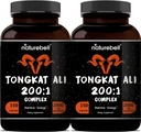 Tongkat Ali 200: 1 (Longjack) Extract for Men, 2000mg Per Serving, Indonesia Origin, Eurycoma Longifolia Budd124; med Panax Ginseng for Energy, Stamina, & Mand Health Support (150 Count (Pack of 2))
