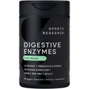 Sportsforskning Digitale enzymer med Probiotika & Ingefær - Plant baseret for Dairy, Protein, Sukker & Carbs - Ikke-GMO Verified & Vegan Friendly (90 Veggie Kapsler)