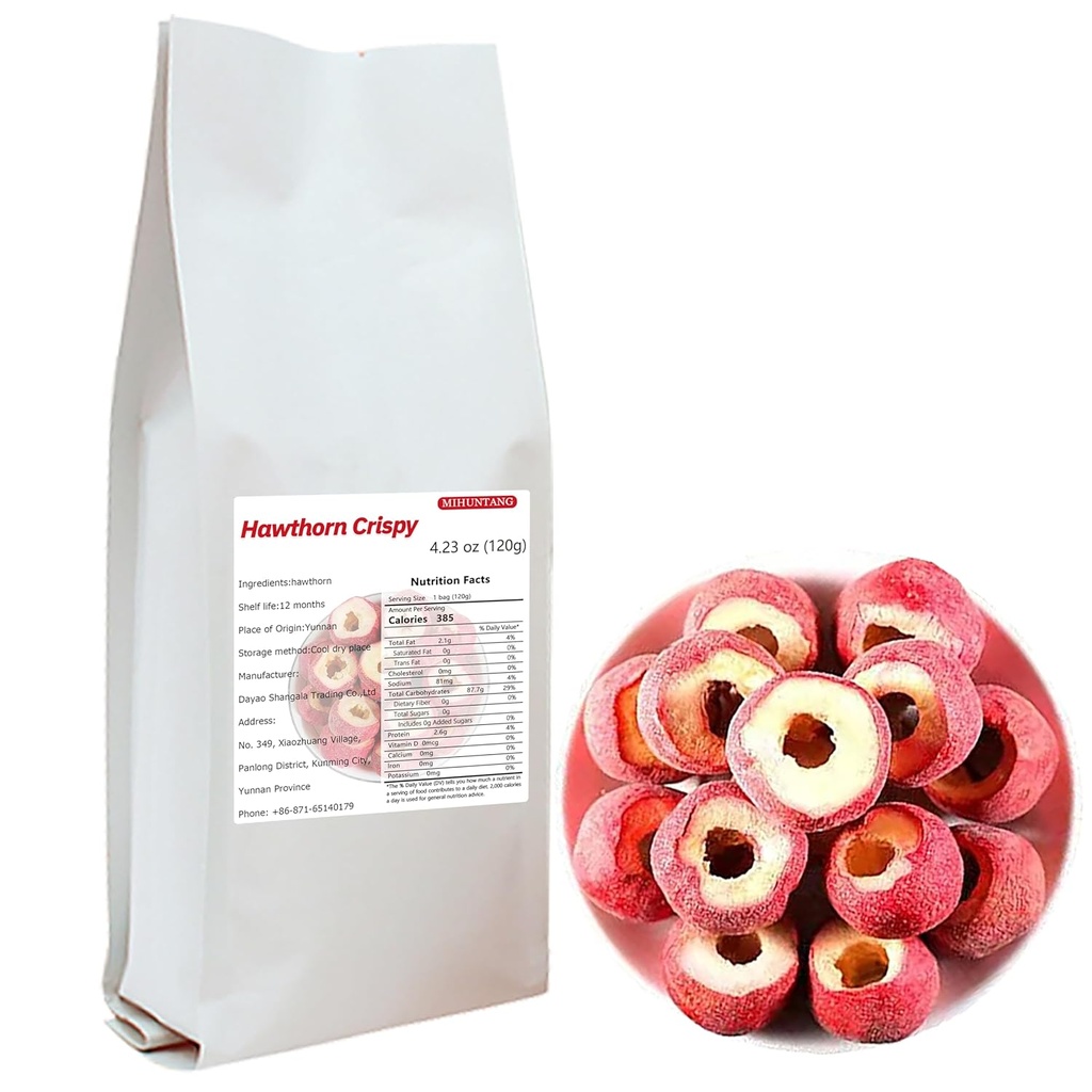 Tørret Hawthorn 4.23oz - Seedless Hawthorn-Hel hult Hawthorn stam- Sour, sweet and crisp -Hawthorn tea Meadow 120g
