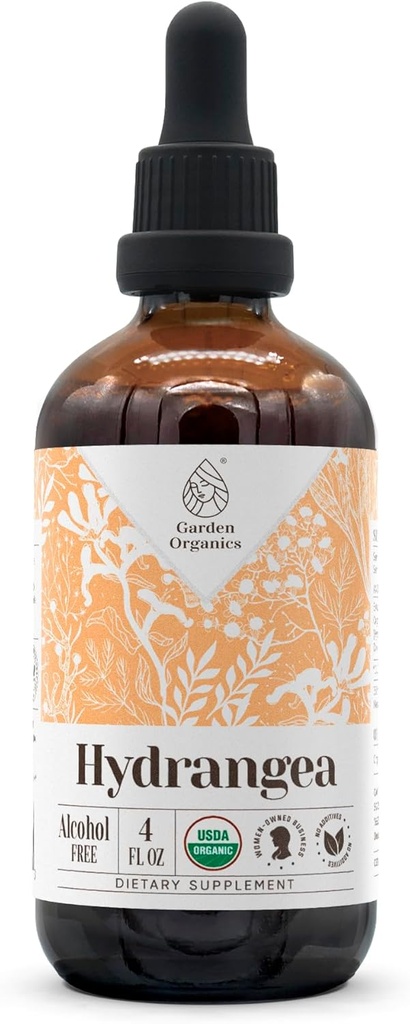 Hydrangea USDA Organic Alcohol- Free Extract MSD 124; Kosttilskud, højpotens Tinktur MSD 124; Natural Certified Organic Hydrangea (Hydrangea arborescens) Tørret rod (4 oz)