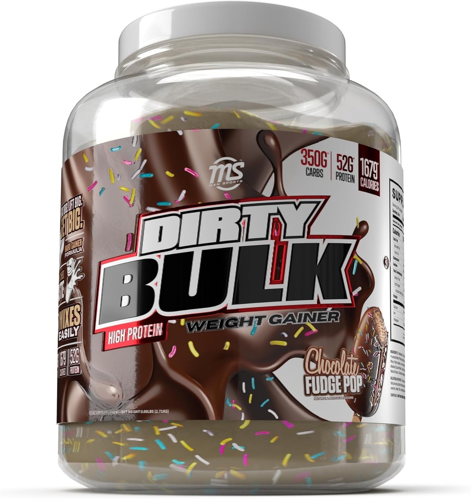 MAN Sport - Dirty Bulk: Chokolade Fudge Pop høj protein vægt Gainer pulver med 52g protein
