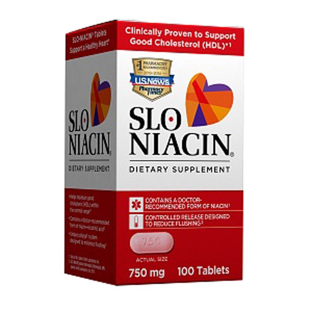 Slo- Niacin Polygel Controlled- Release Niacin, 750 mg, 100 tabletter