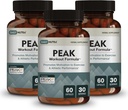 Peak Workout Formula - Refuel Motivation and Exercise Output | Pre-Workout and Recovery Supplement Featuring ATP, Boswellia, Ashwagandha, Green Tea Extract & Piperine (60 Capsules)