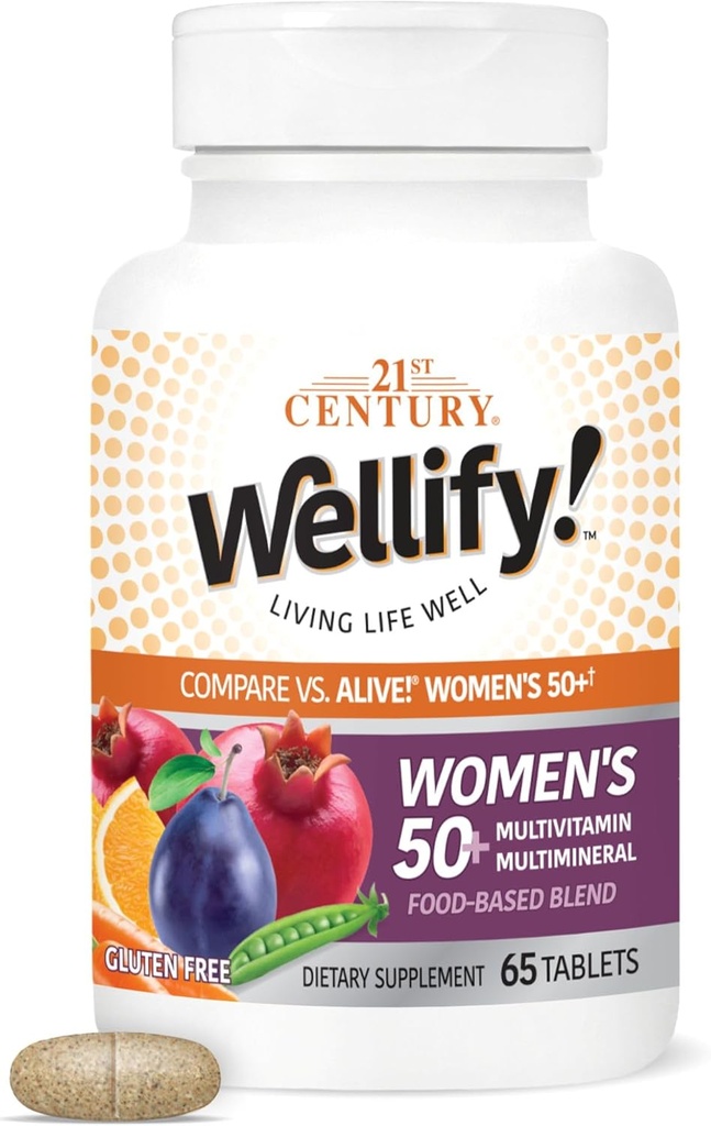 21. århundrede Wellify kvinders 50 + Multivitaminer med mineraler, 65 Greve (22460)