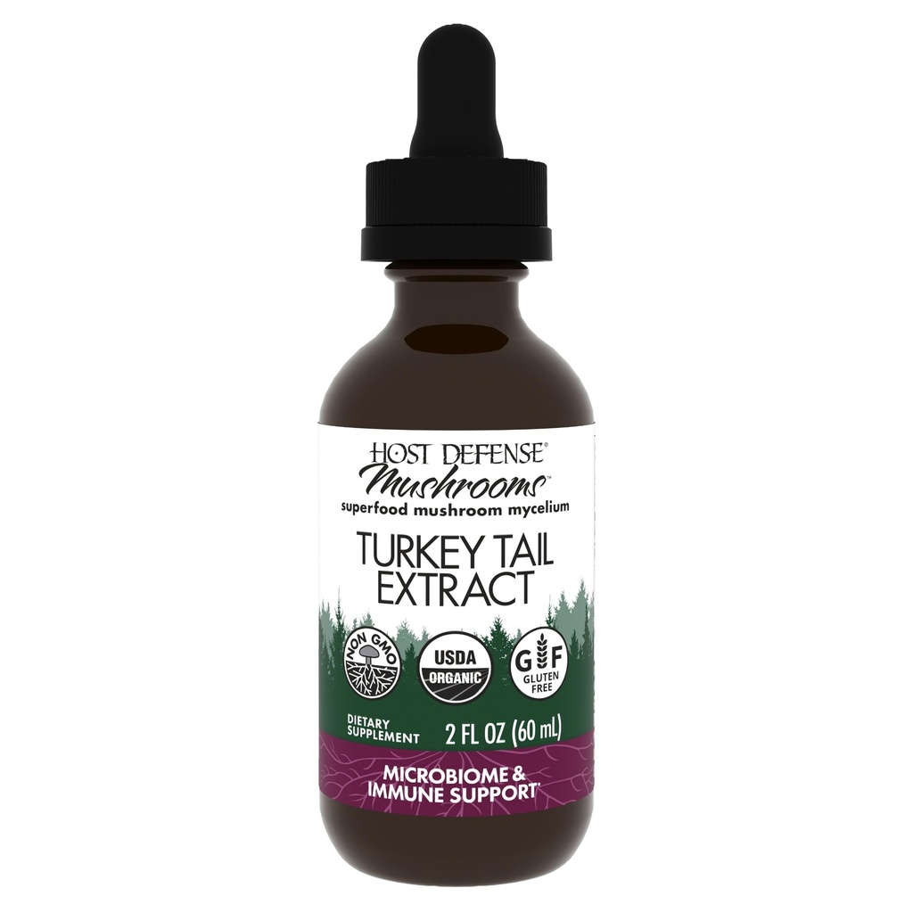Værtsforsvar Tyrkiet Hale Extract - fordøjelsesmæssig sundhed & immunforsvar Support - Mushroom supplement til Gastrointestinal & Gut Microbiome Support - 2 fl oz (60 Servere) *