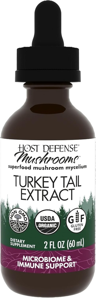 Værtsforsvar Tyrkiet Hale Extract - fordøjelsesmæssig sundhed & immunforsvar Support - Mushroom supplement til Gastrointestinal & Gut Microbiome Support - 2 fl oz (60 Servere) *