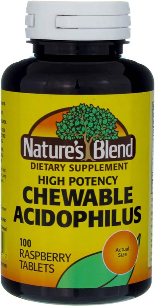 Naturens Blend Acidophilus Chewable Raspberry Flavor - 100 tabletter, pakke med 3
