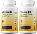 Balancebreens Vitamin D3 50. 000 IE, 60 Veggie kapsler - Høj potens, understøtter immunforsvar & knoglerelateret - Ugentlig gang (pakning med 2)