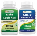 Bedste Naturals Alpha Lipoic Acid 600 mg & vitamin K2 (MK7) med D3