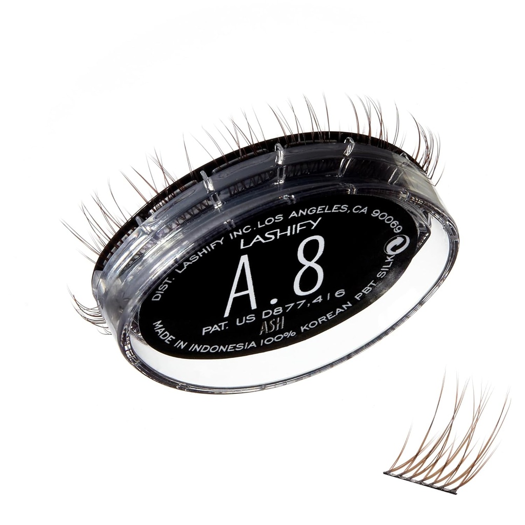Lashify Amplify 8mm Gossamer Eyelash Extensions Refill, Ash Color, DIY False Plashes for a Natural Look
