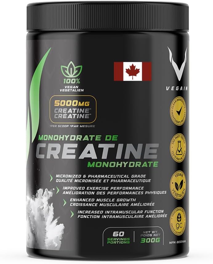 Mikroniseret Creatin monohydrat pulver (60 Servere) - Pure Pharmaceutical Grade, Muscle Building, Vegan, Banned- Stof Free - 300g