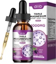 Magnesium Glycinate flydende dråber med taurat citrat - Mangesium supplement til søvn, stress relief, ben, muskel - 2 Fl Oz, Vegan, Grape Flavor