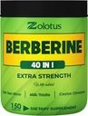 Zolotus Berberine Supplement 40 in 1, with Sea Moss, Cinnamon, Milk Thistle, Apple Cider Vinegar, Quercetin for Digestion, Immune System & Heart Health